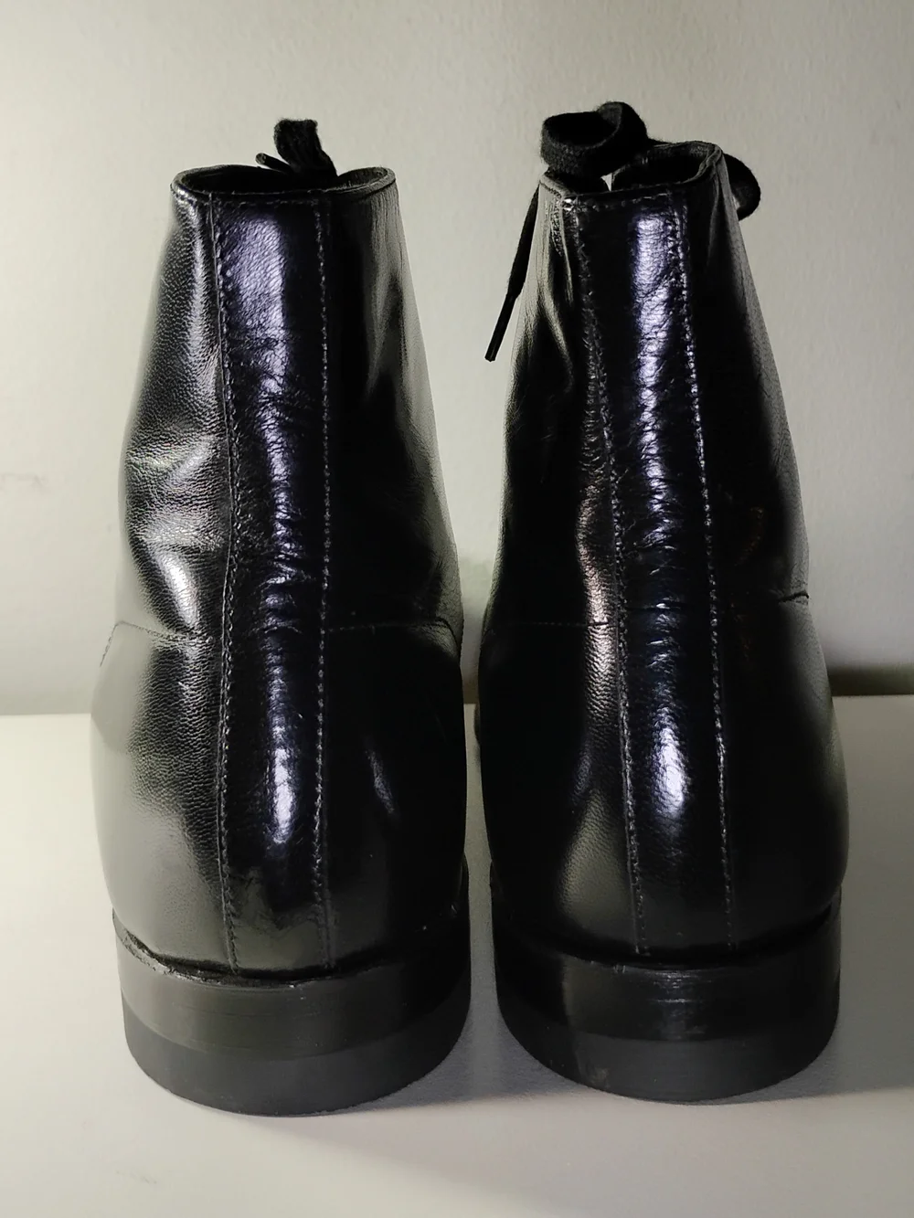 Stacy Adams Men's 10.5 Black Leather Cap Toe Lace Up Dress Boots